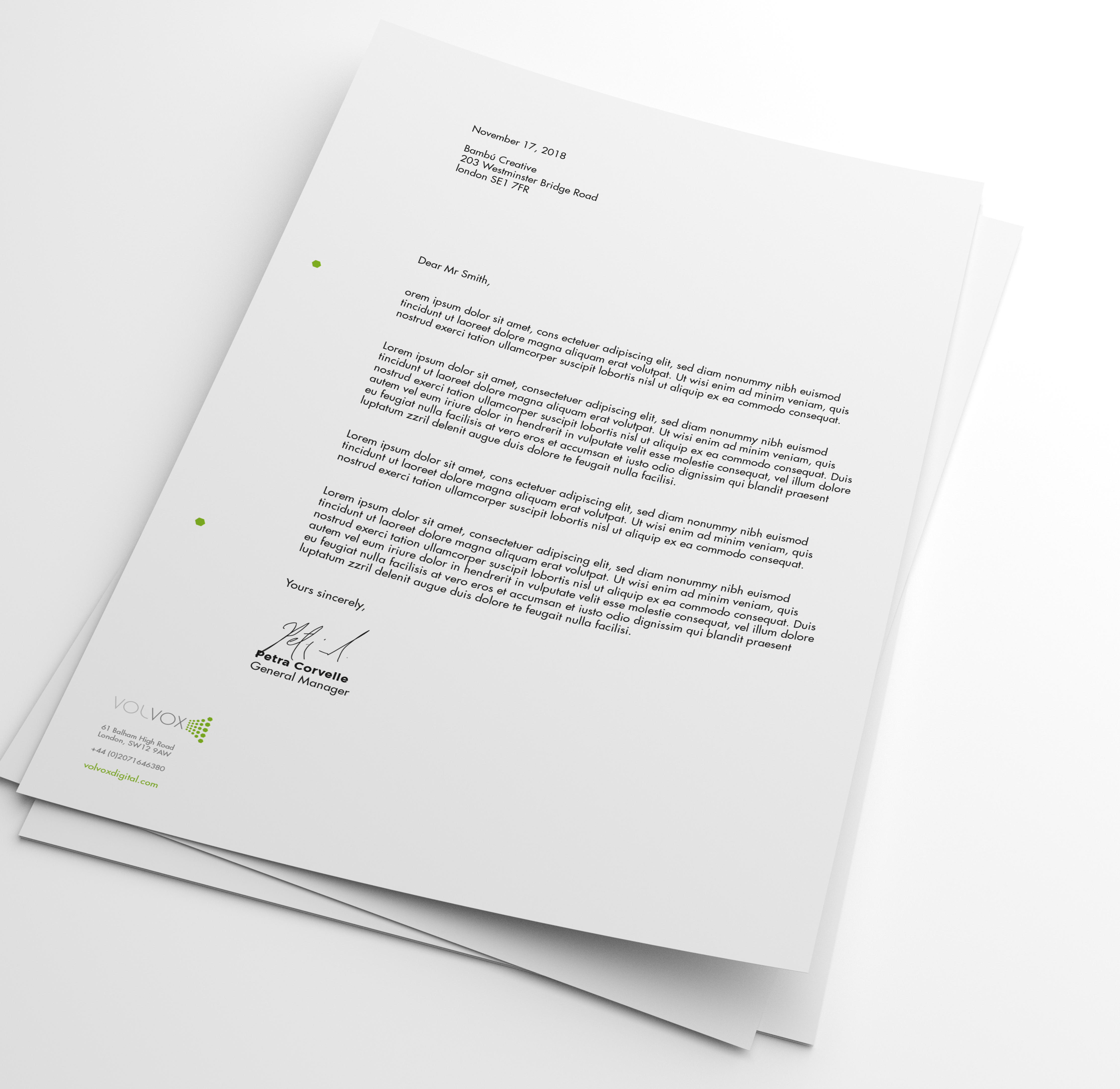 Volvox Business Letterhead Branding